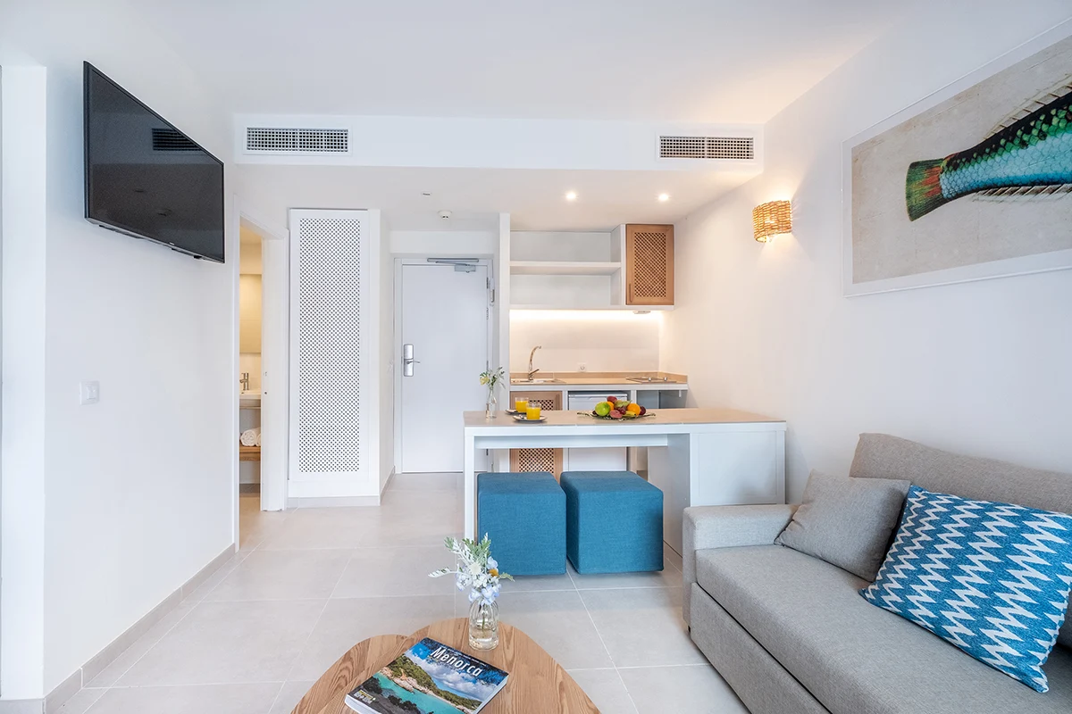 Vista de la cocina salón del Duplex vistas al mar Fergus Style Carema beach